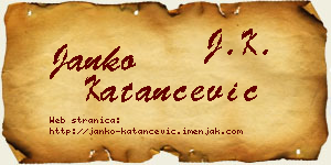 Janko Katančević vizit kartica